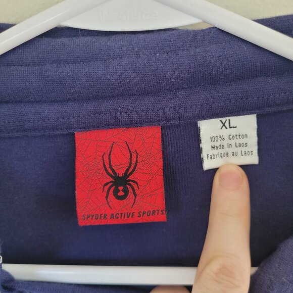 Spyder Active Sports Men's Quarter Zip Pullover Navy Blue XL - Picture 3 of 6